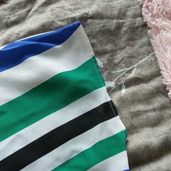 Cynthia Rowley Striped Short Sleeve Top L - Picture 5 of 5